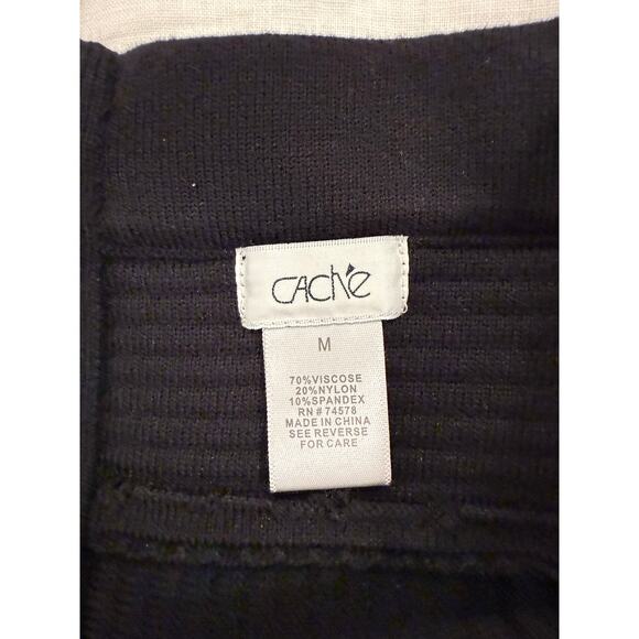 Cache Stretch Ribbed Pull On Mini Skirt Black Women's Size Medium - Picture 5 of 9